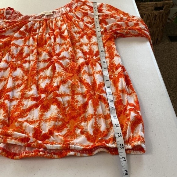 Michael Michael Kors Boxy Loose Fit Top Geo Abstract Colorful Print 3/4 Sleeve - Picture 13 of 16